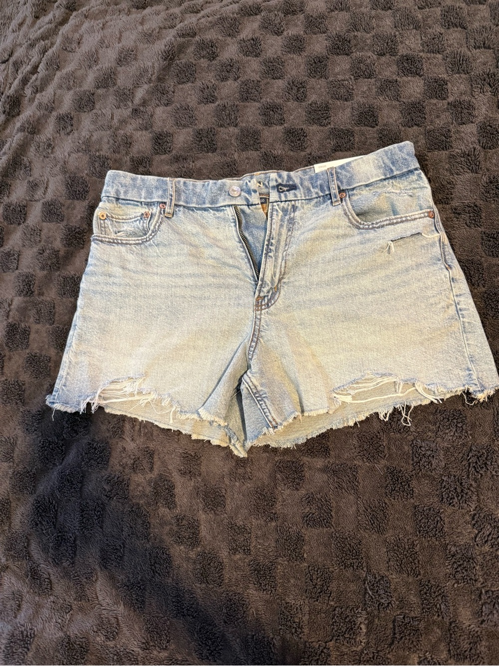 American Eagle Outfitters Light Blue Distressed Denim Shorts
